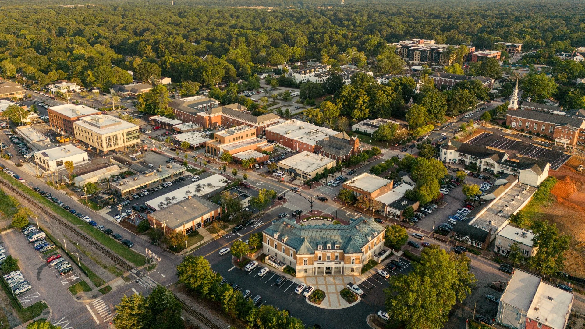 Aerial view of Cary, NC.