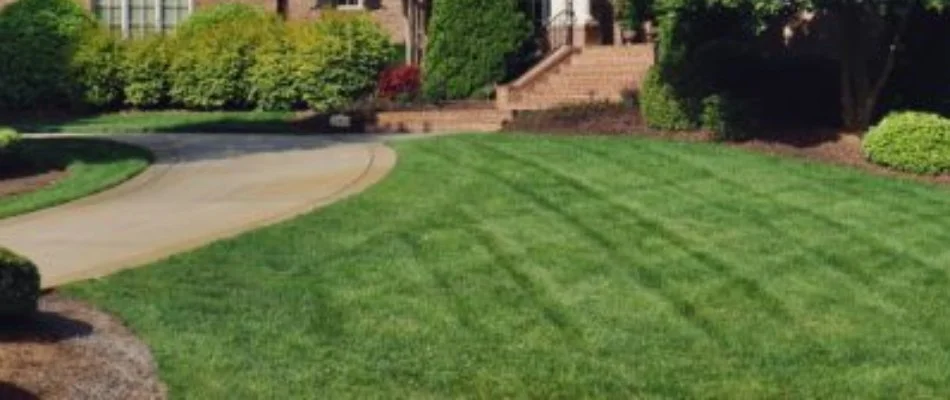 Freshly mowed lawn in Cary, NC.