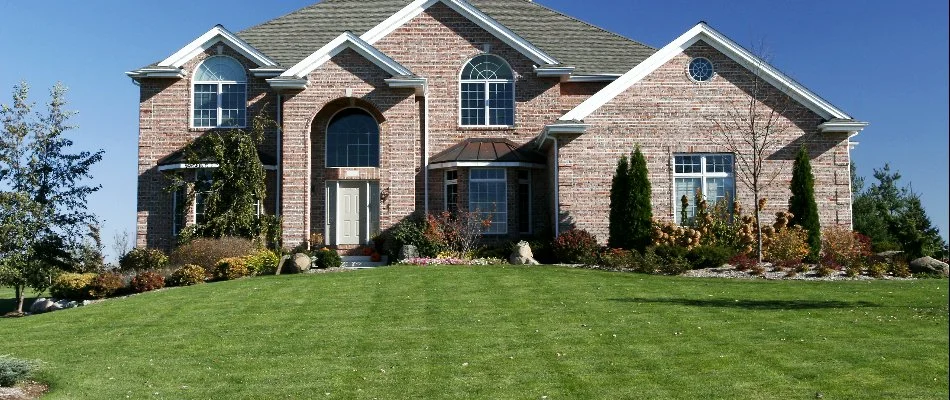 Healthy, green lawn on residential property in Chapel Hill, NC.