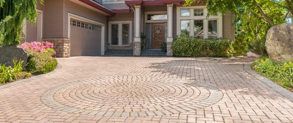 Paver driveway on a residential property in Cary, NC.