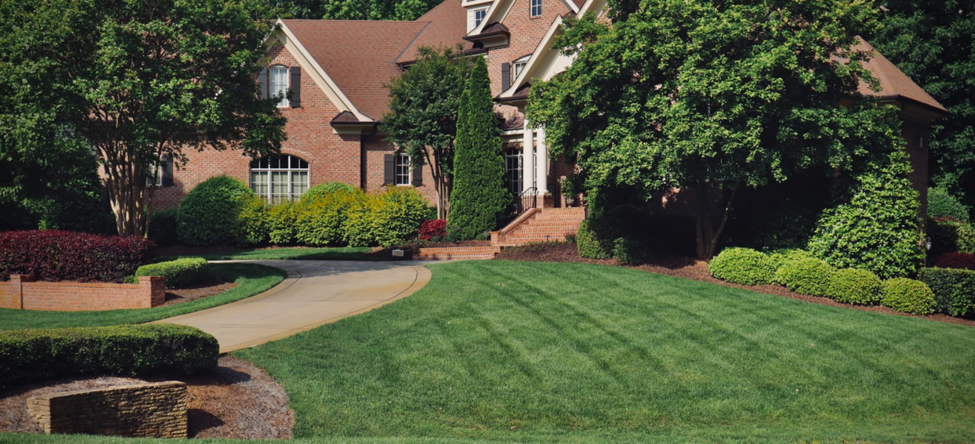 A well cared for yard courtesy of Agape the top-rated lawn care service company in Raleigh NC